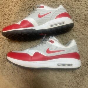 Nike Red and Gray Air Max golf shoes